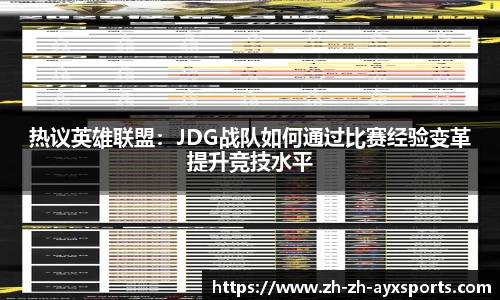 热议英雄联盟：JDG战队如何通过比赛经验变革提升竞技水平